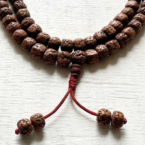 108 Meditation Mala - Holy Sanded Rudraksha Beads