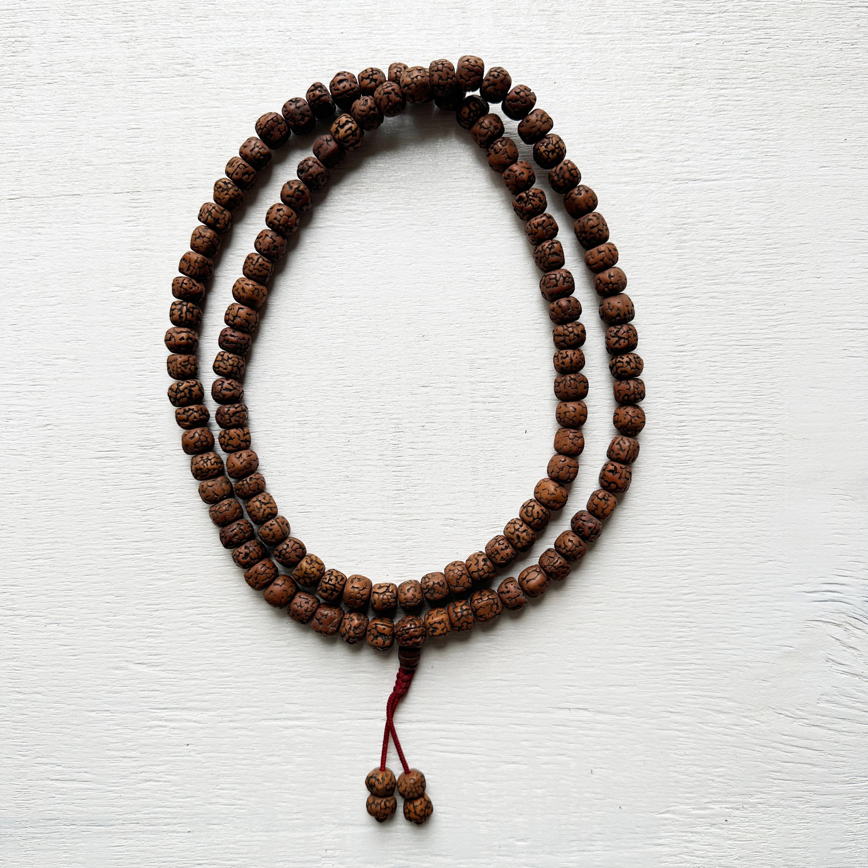 108 Meditation Mala - Holy Sanded Rudraksha Beads