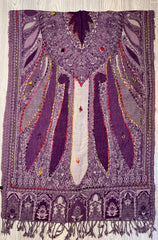 Kashmiri Wool Shawl - Embroidery Accent - Rich Purple