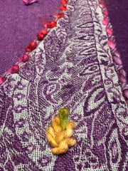 Kashmiri Wool Shawl - Embroidery Accent - Rich Purple