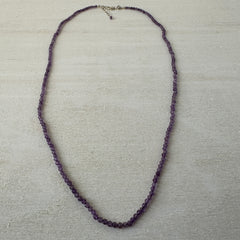 Amethyst Gemstone Crystal Sterling Silver Necklace / Bracelet - 18"