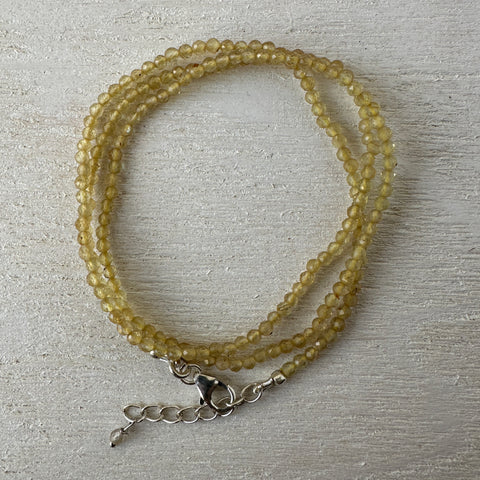 Citrine Gemstone Crystal Sterling Silver Necklace / Bracelet - 18"