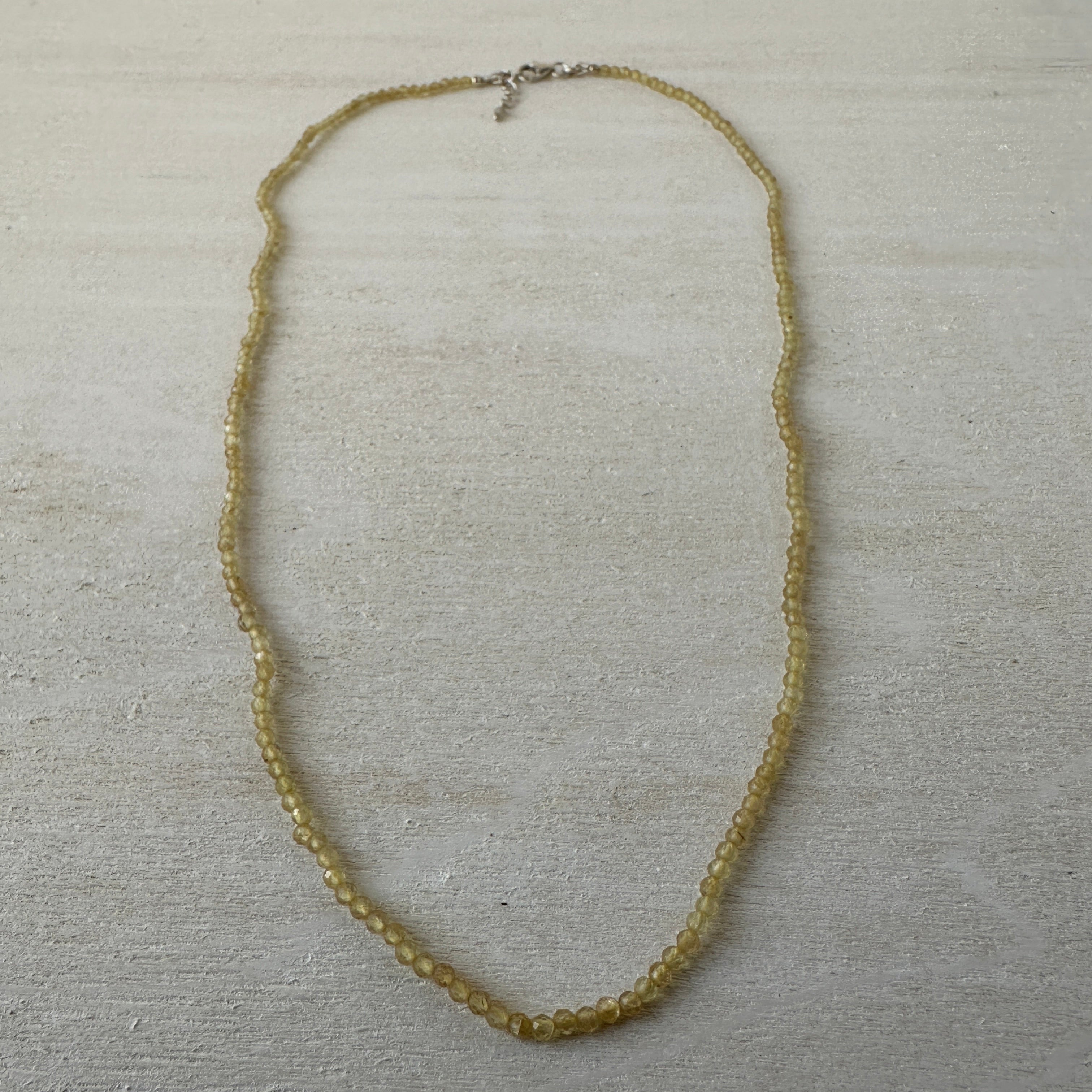 Citrine Gemstone Crystal Sterling Silver Necklace / Bracelet - 18"