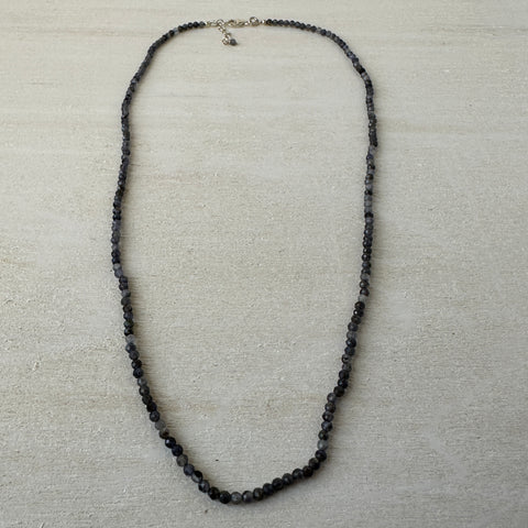 Lolite Gemstone Crystal Sterling Silver Necklace / Bracelet - 18"