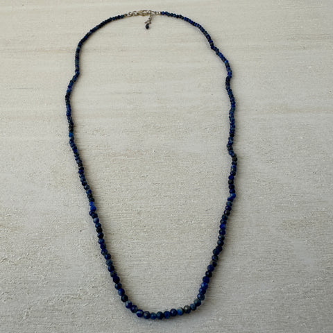 Lapis Lazuli Gemstone Crystal Sterling Silver Necklace / Bracelet - 18"