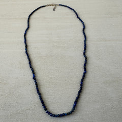 Lapis Lazuli Gemstone Crystal Sterling Silver Necklace / Bracelet - 18"