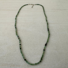 Moss Agate Gemstone Crystal Sterling Silver Necklace / Bracelet - 18"