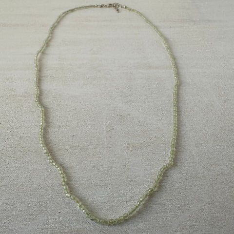 Prehnite Gemstone Crystal Sterling Silver Necklace / Bracelet - 18"
