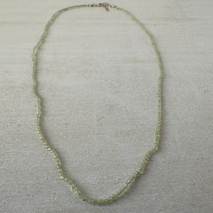 Prehnite Gemstone Crystal Sterling Silver Necklace / Bracelet - 18"