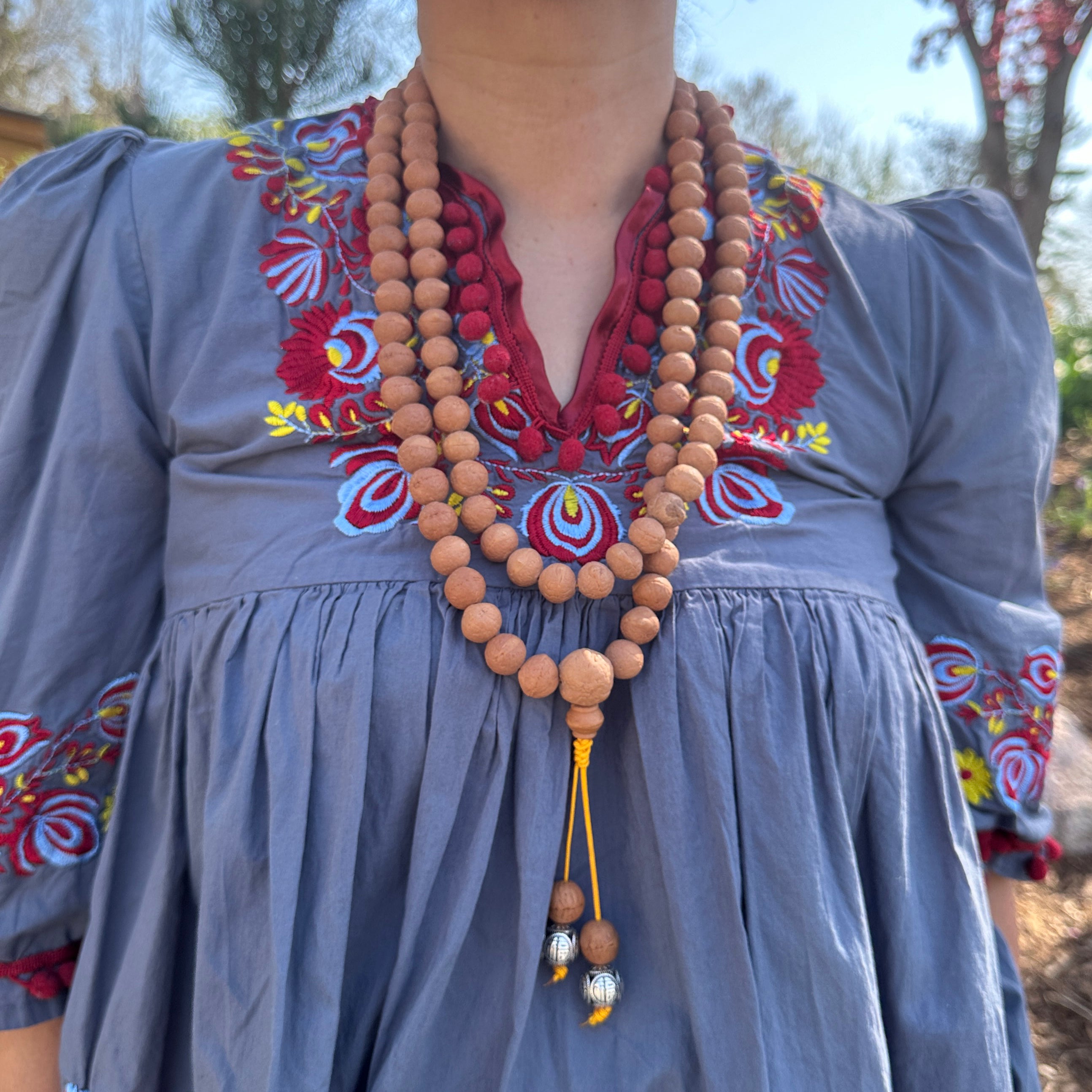 108 Bodhichitta Bead Meditation Mala - Yellow Cord