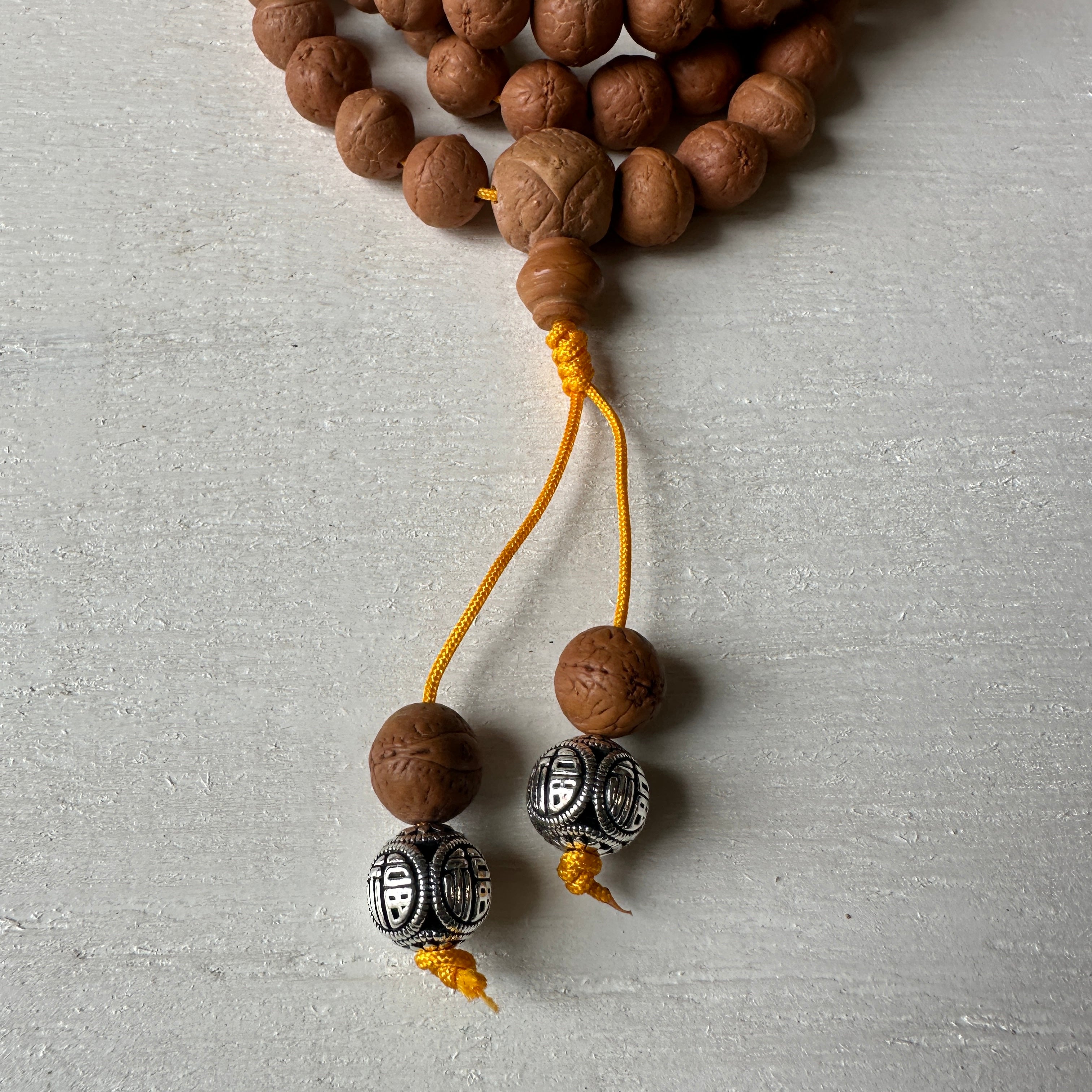108 Bodhichitta Bead Meditation Mala - Yellow Cord