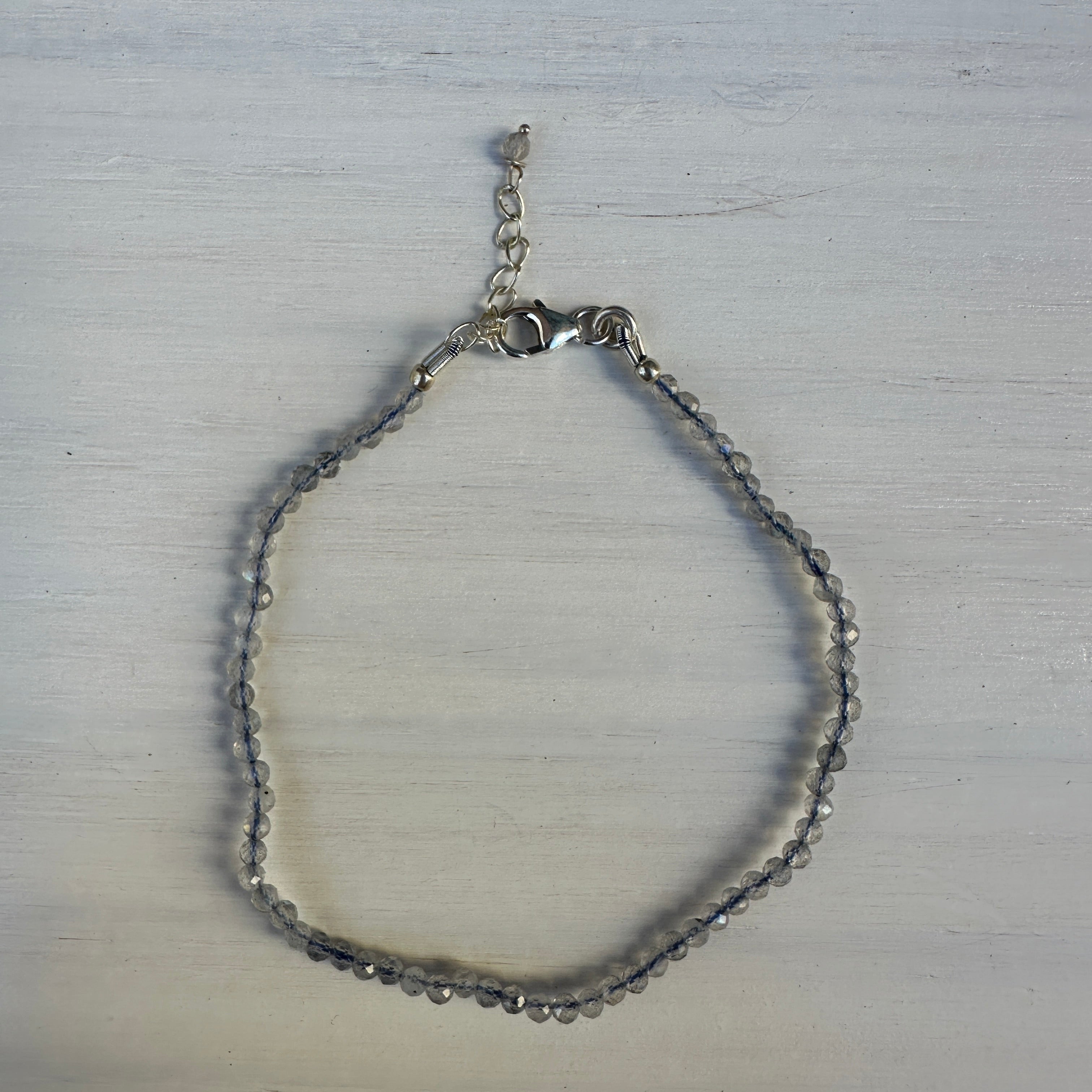 Labradorite Minimalist Bracelet - 2mm - Size Small Adult