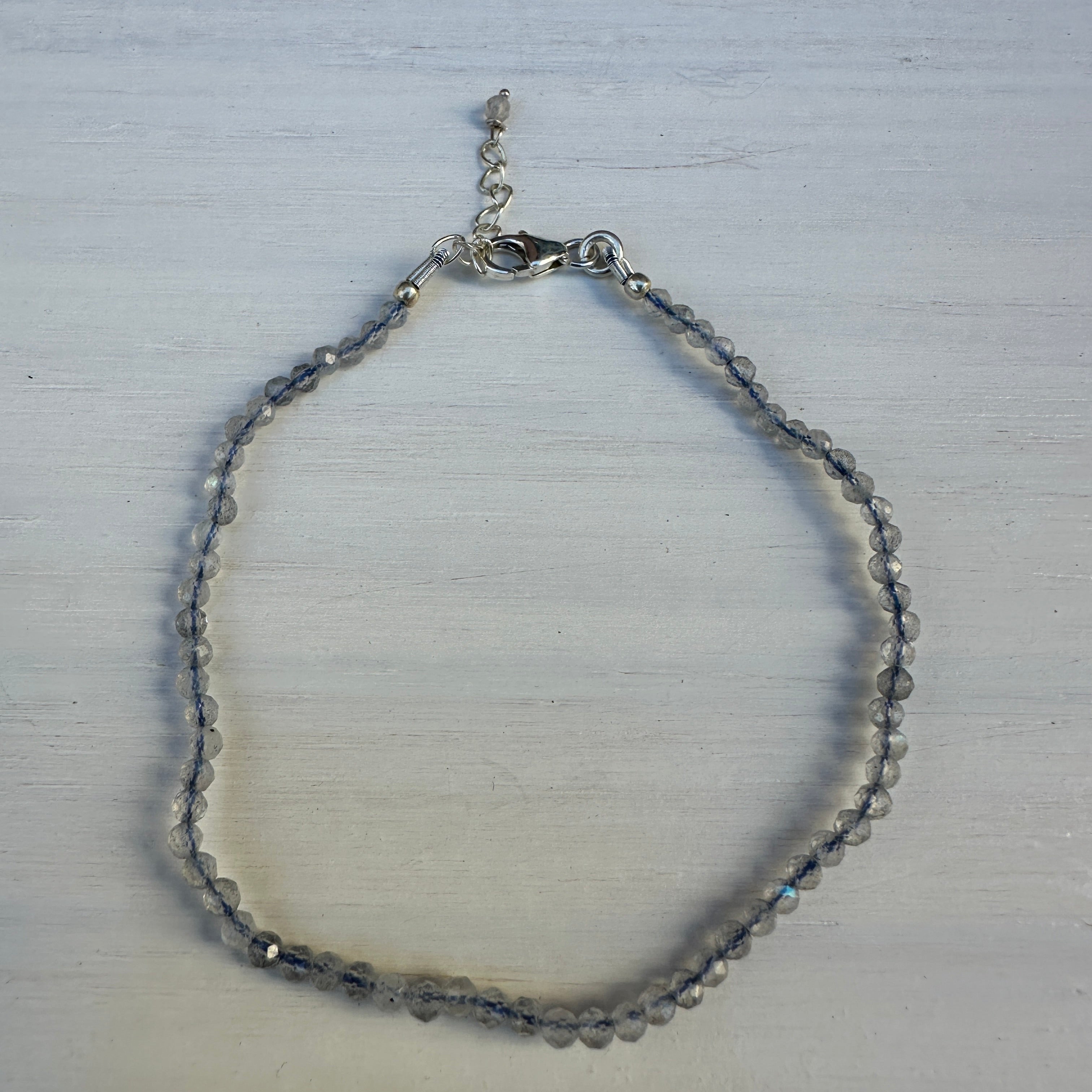 Labradorite Minimalist Bracelet - 2mm - Size Small Adult