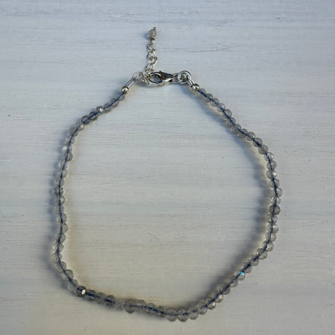 Labradorite Minimalist Bracelet - 2mm - Size Small Adult