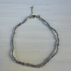Labradorite Minimalist Bracelet - 2mm - Size Small Adult