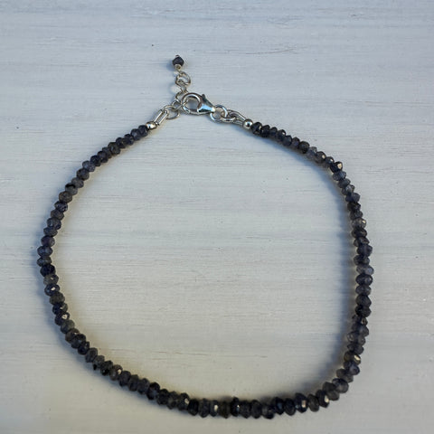 Lolite Silver Minimalist Bracelet - 2mm - Size Small Adult