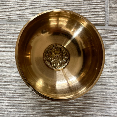 Singing Bowl - Brass Polished - Embossed Thunderbolt - 3 1/2" - SB108