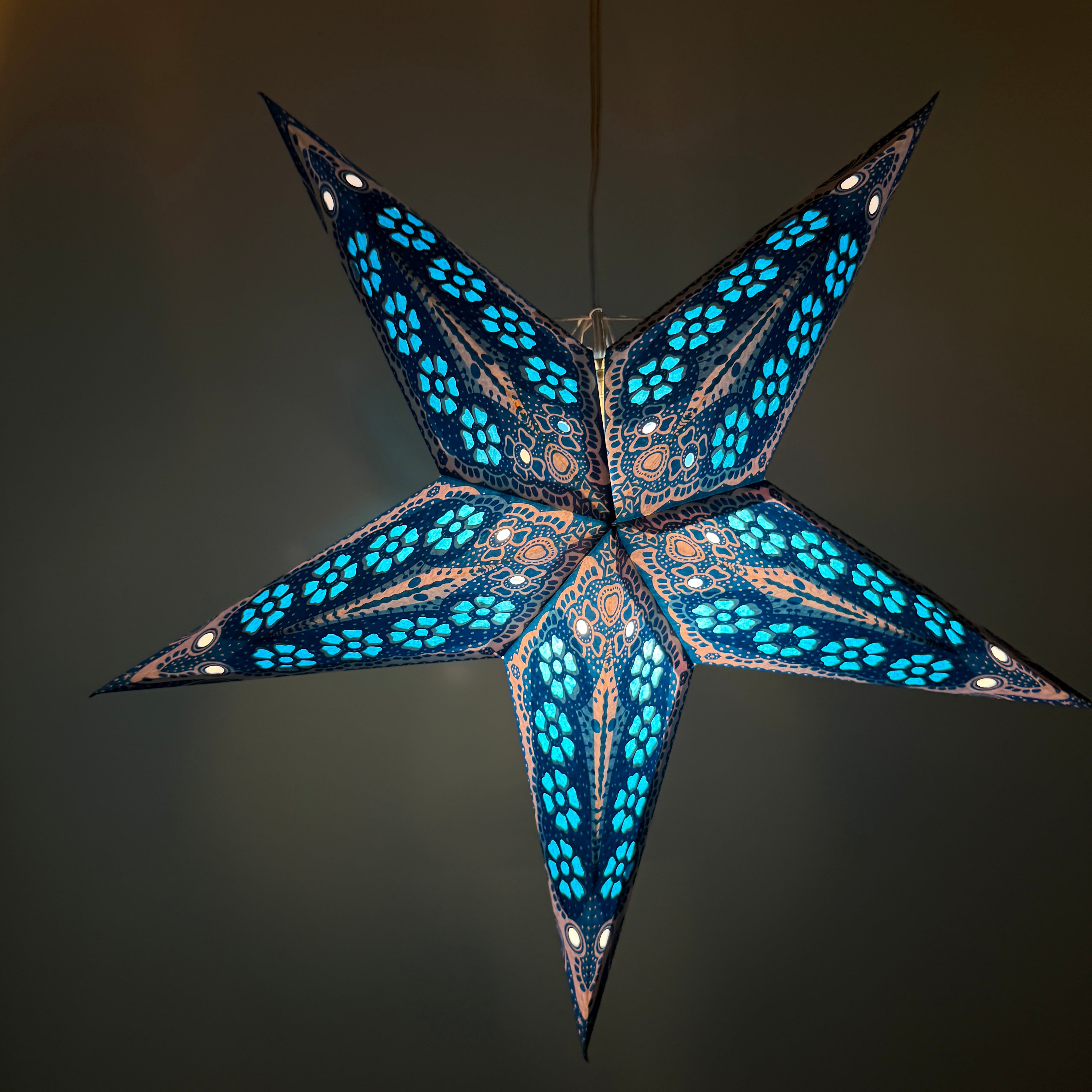 Origami Paper Star Lantern - Mystic Aqua