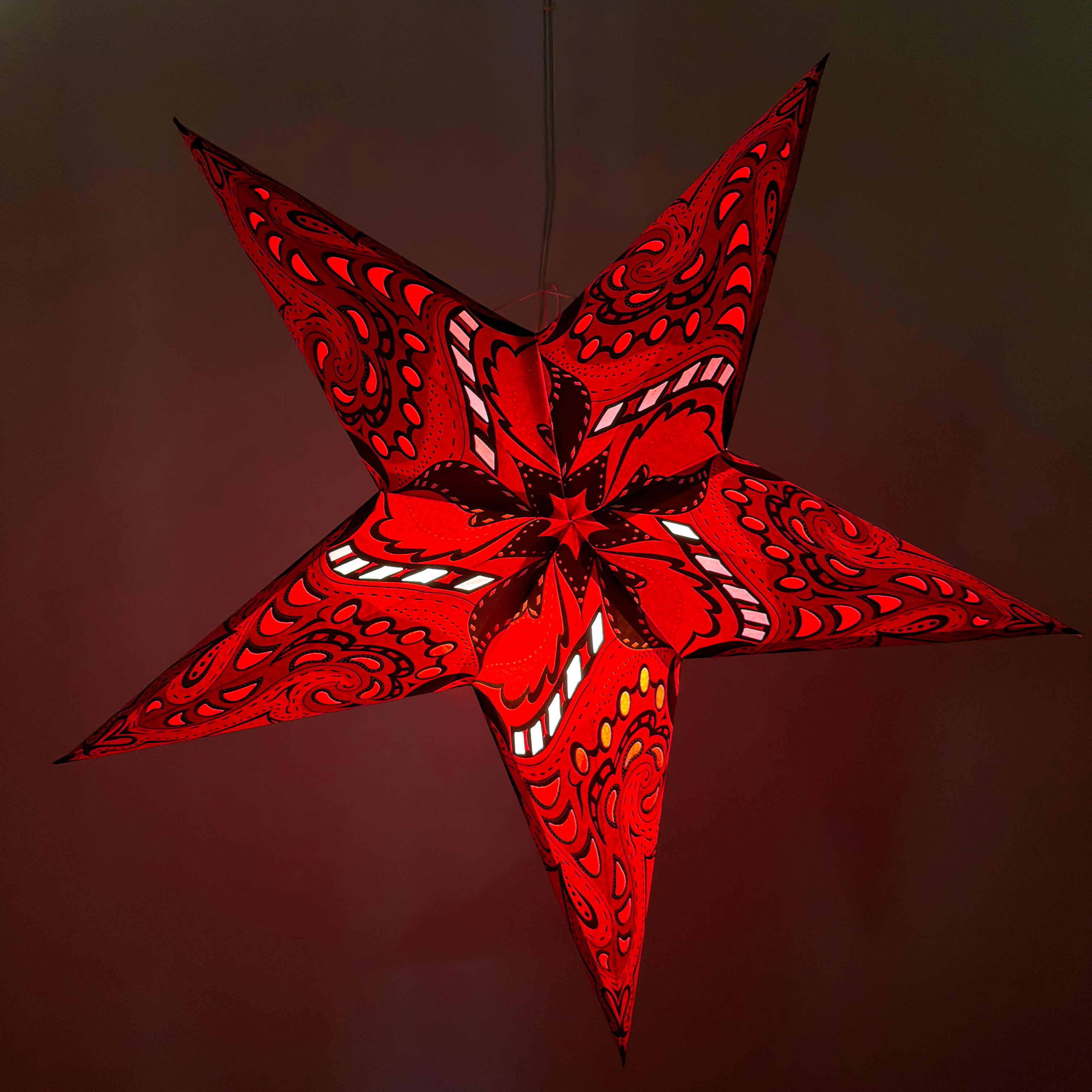 Origami Paper Star Lantern - Red Eclipse
