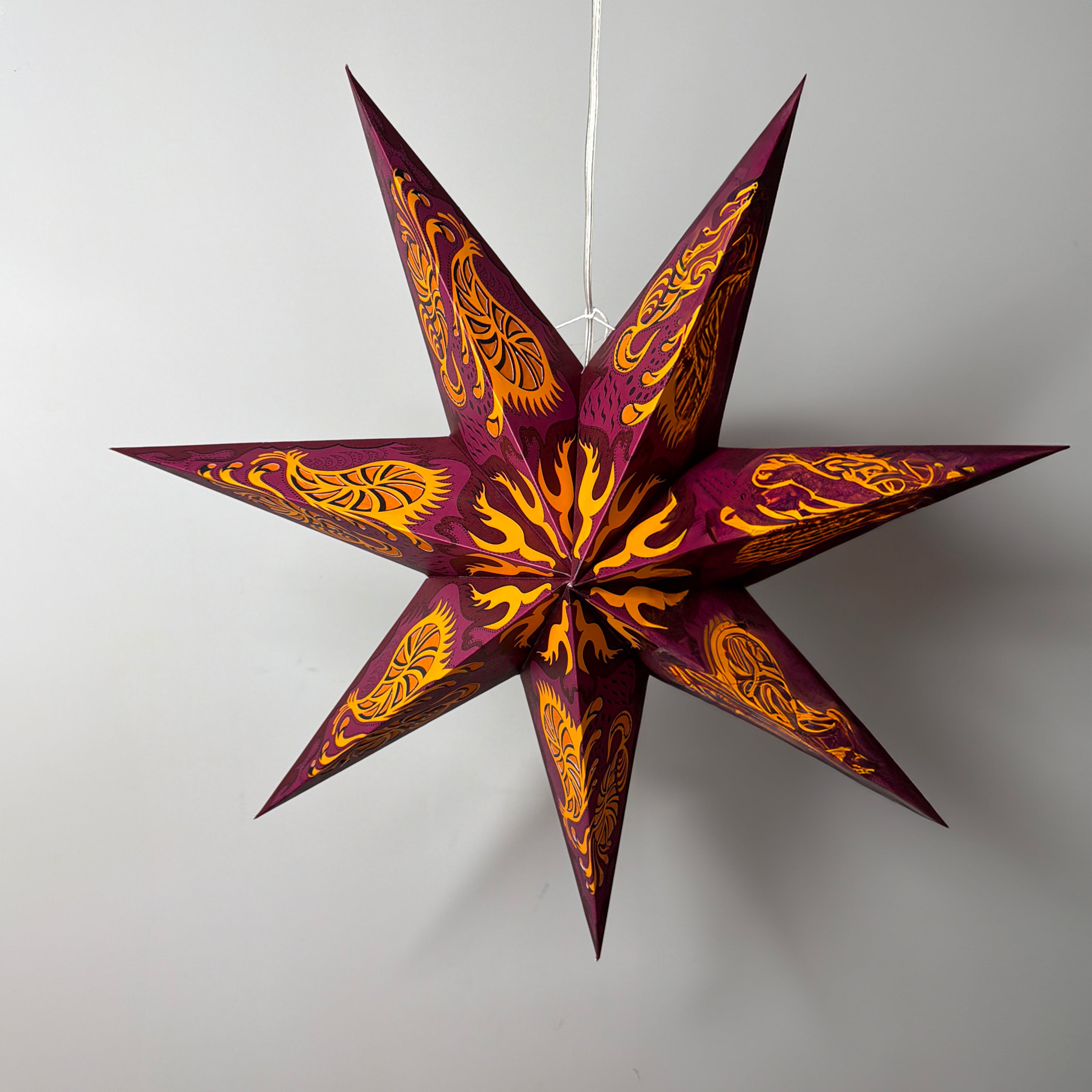 Origami Paper Star Lantern - 7-Point Sunset