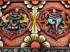 Carved Wood Wall Panel Auspicious Symbols - 101