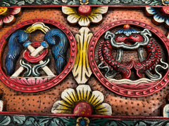 Carved Wood Wall Panel Auspicious Symbols - 102