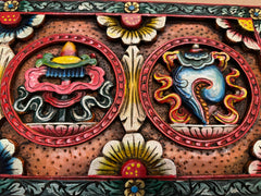 Carved Wood Wall Panel Auspicious Symbols - 102