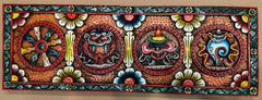 Carved Wood Wall Panel Auspicious Symbols - 103