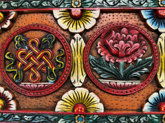 Carved Wood Wall Panel Auspicious Symbols - 104