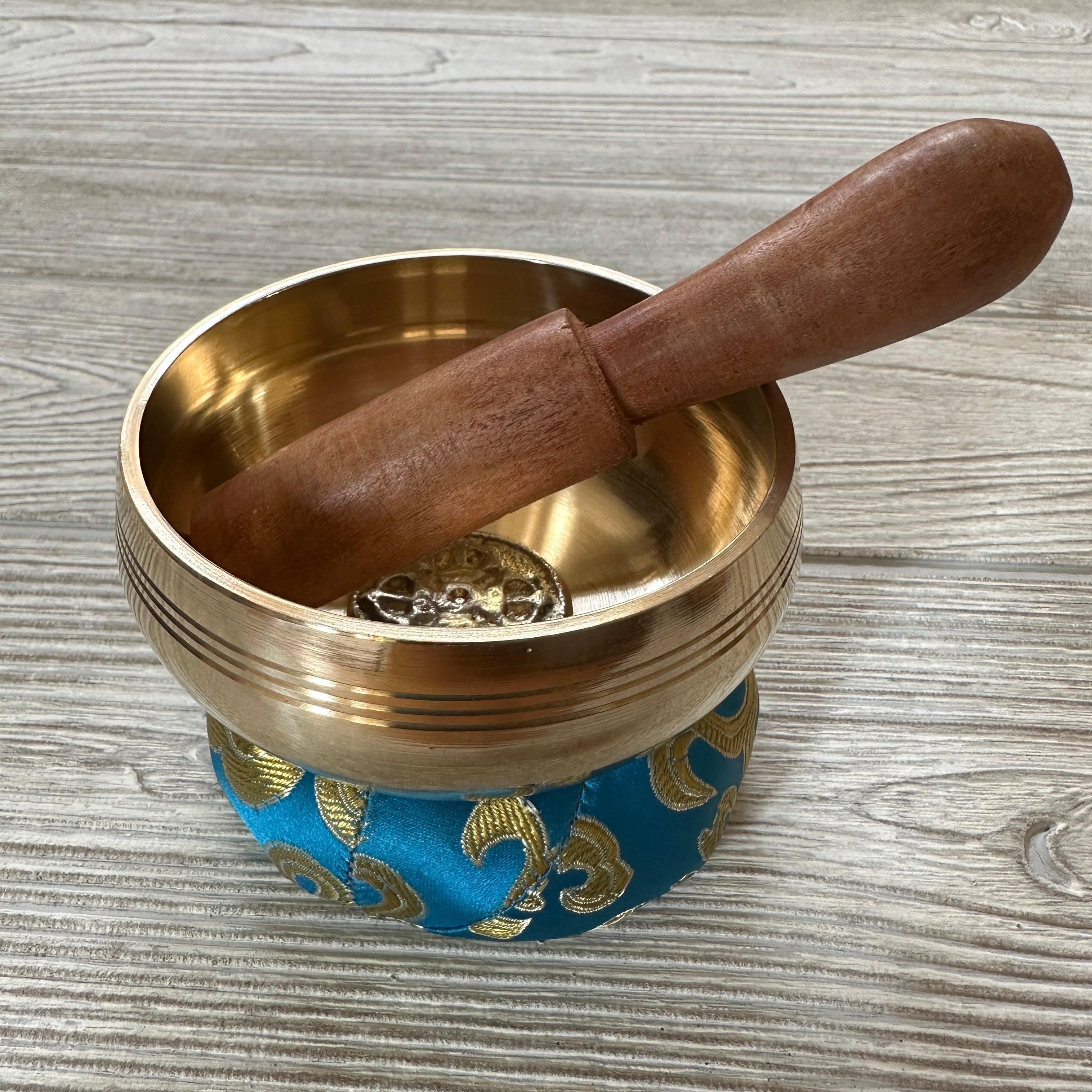 Singing Bowl - Brass Polished - Embossed Thunderbolt - 3 1/2" - SB108
