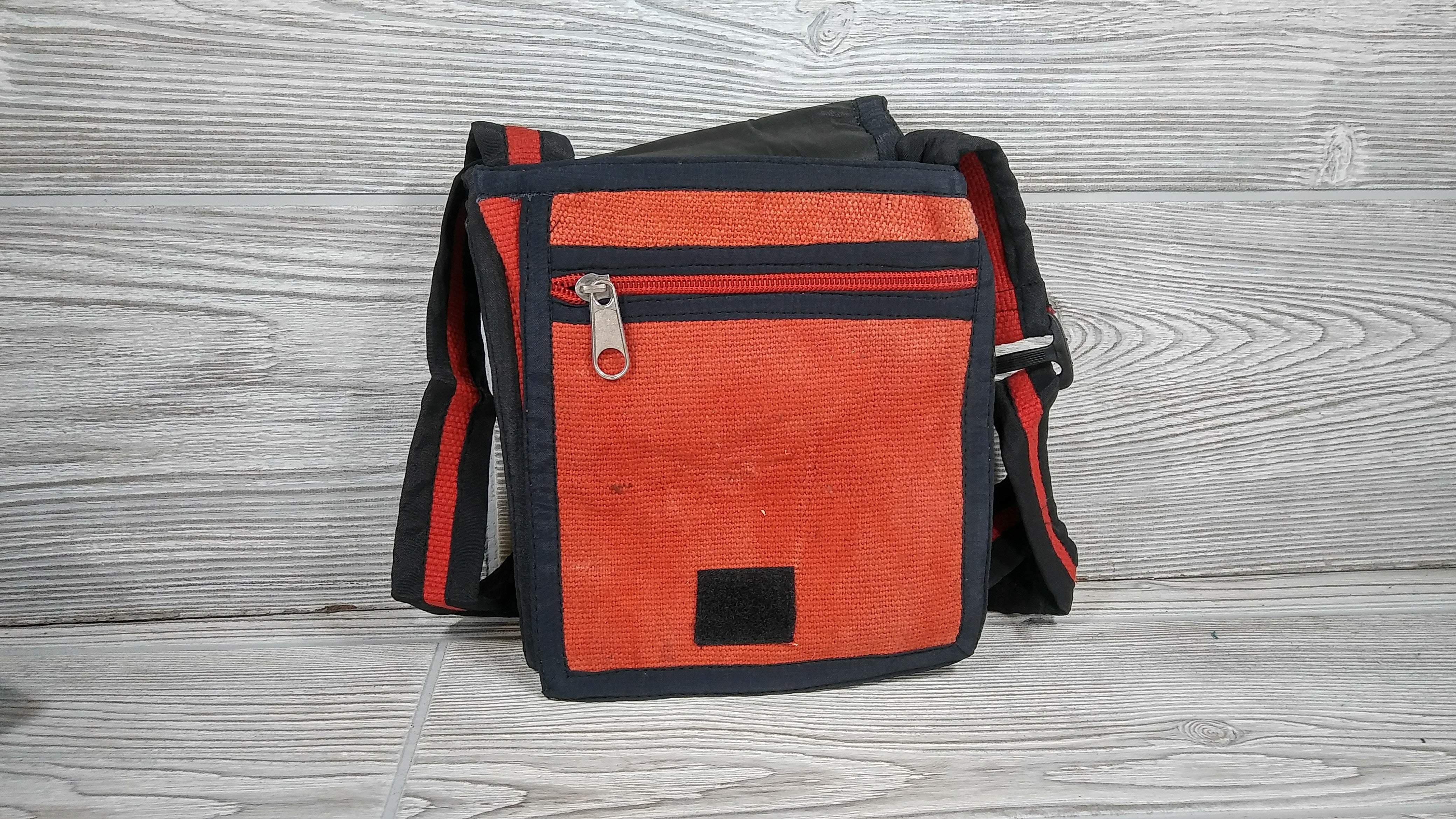 Small Orange Cotton Bag- Handmade in Nepal
