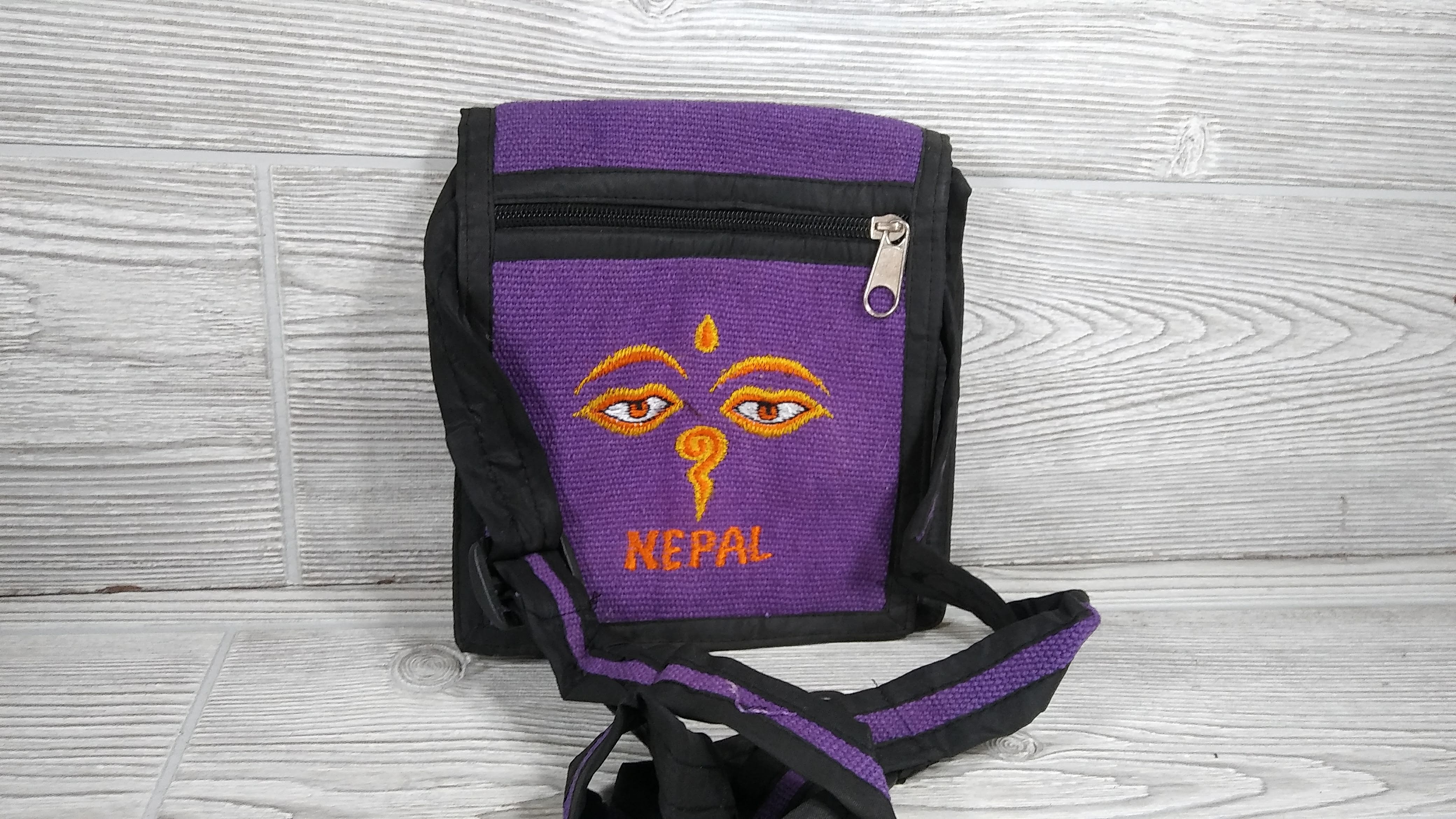 Small Purple Cotton Bag- Handmade in Nepal