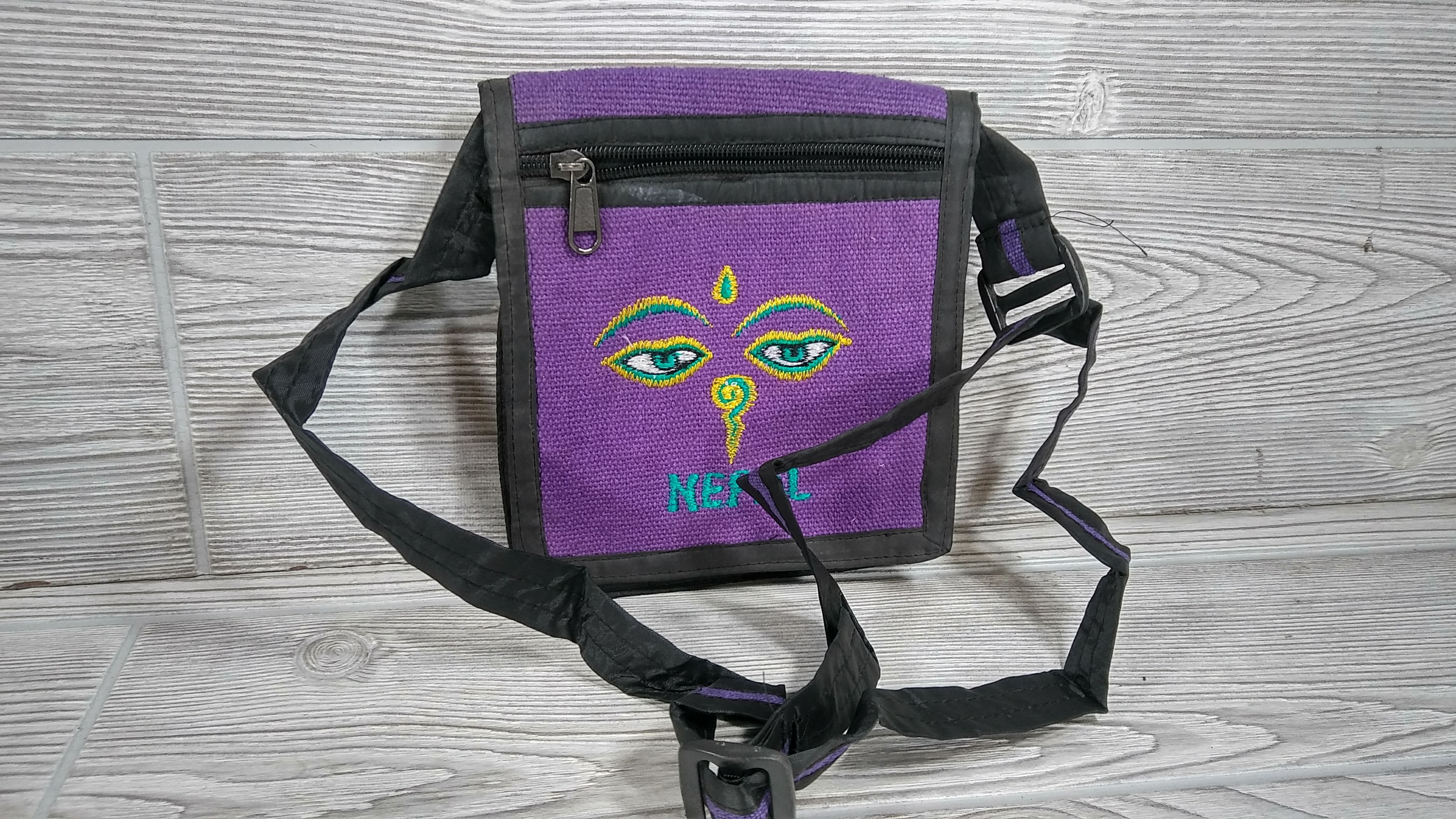 Small Purple Cotton Bag- Handmade in Nepal