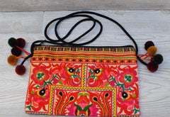 Boho Ethnic Embroidery Bag - Floral Orange Green Yellow