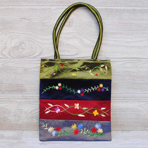 Silk Floral Embroidery Bag 112
