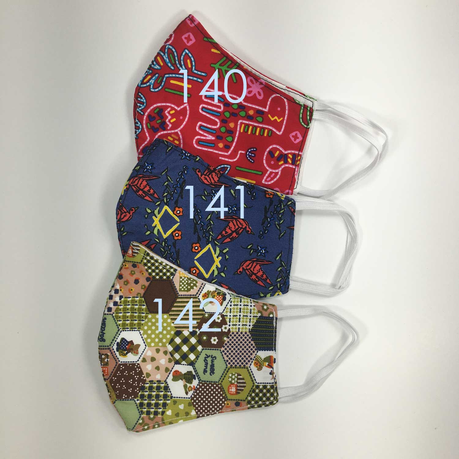 Handmade MEDIUM Cotton Face Masks with Filter Pocket Insert - 3D - F140-F142