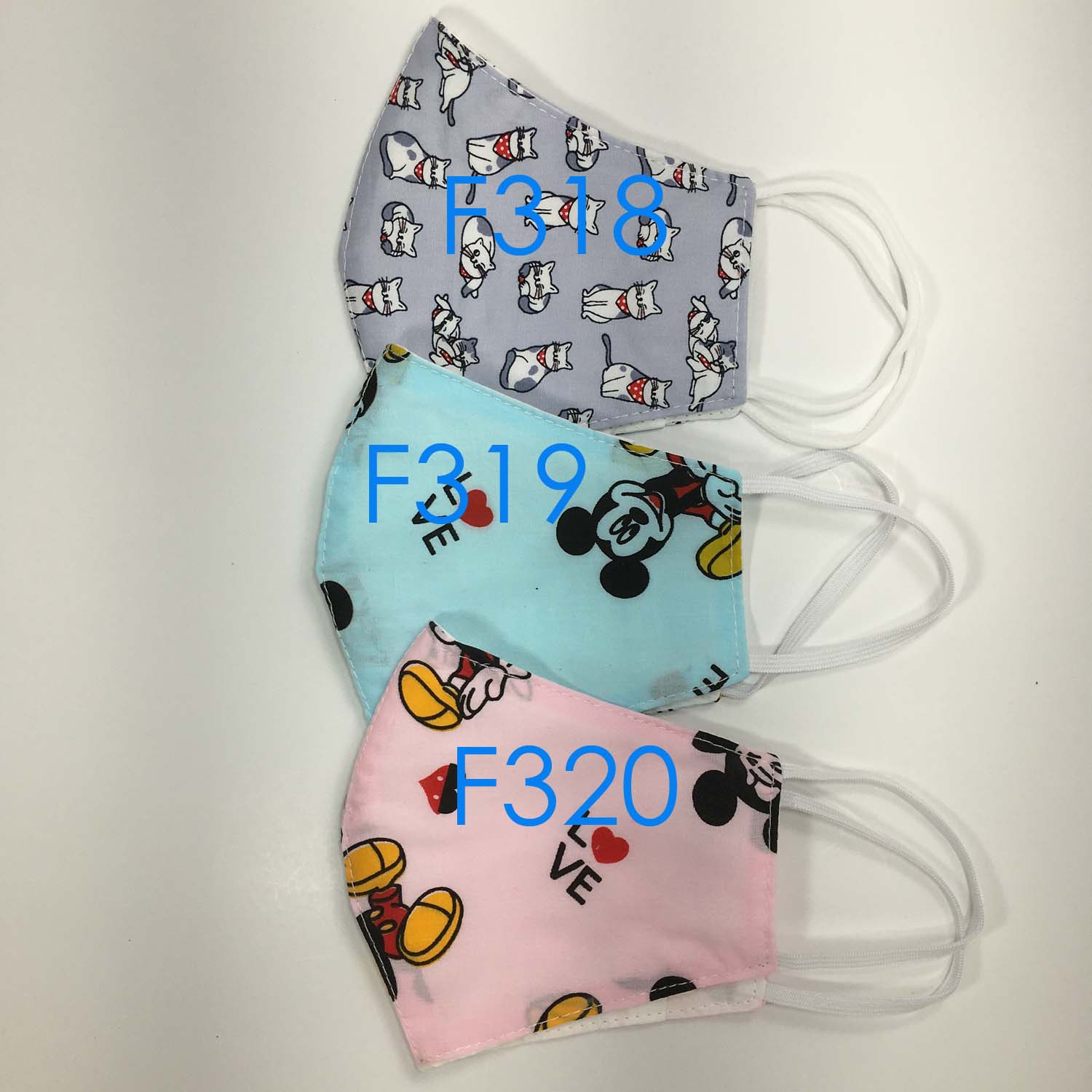 Handmade MEDIUM Cotton Face Masks with Filter Insert Pocket - 3D - F318-F320