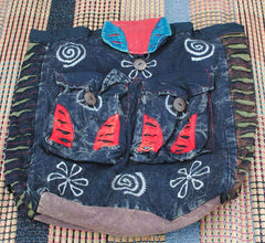 Handmade Hobo Boho Cotton Ripped Razor Cut Backback - 100