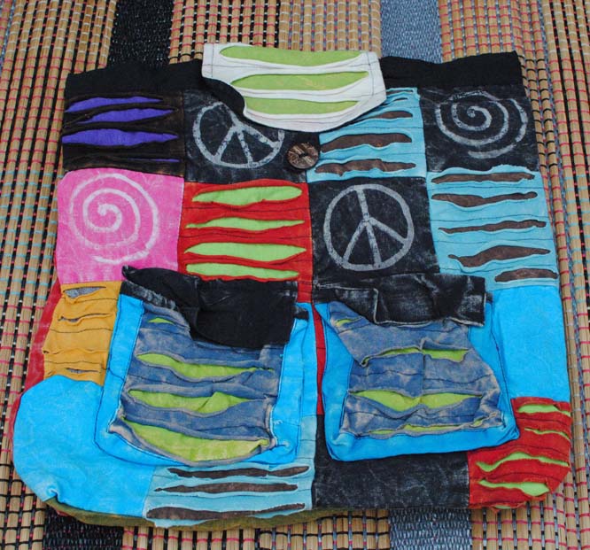 Handmade Hobo Boho Cotton Ripped Razor Cut Backback - 102