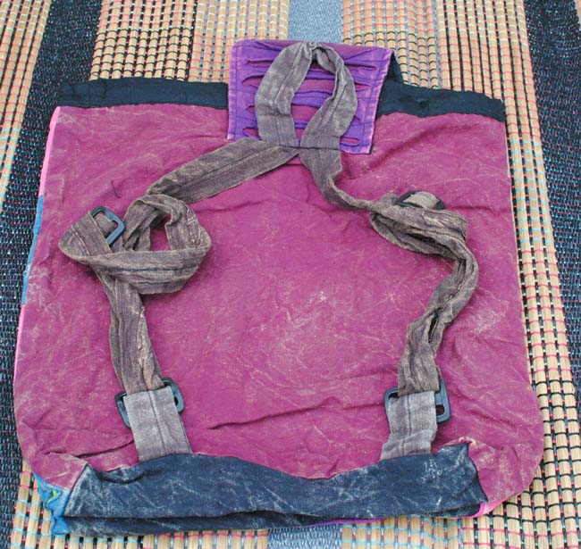 Handmade Hobo Boho Cotton Ripped Razor Cut Backback - 103