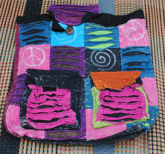 Handmade Hobo Boho Cotton Ripped Razor Cut Backback - 103