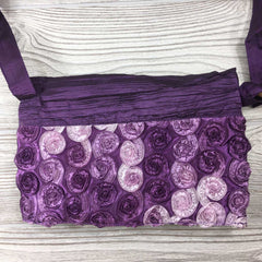 Satin Silk Crinkle Bag Swirl Design - Purple