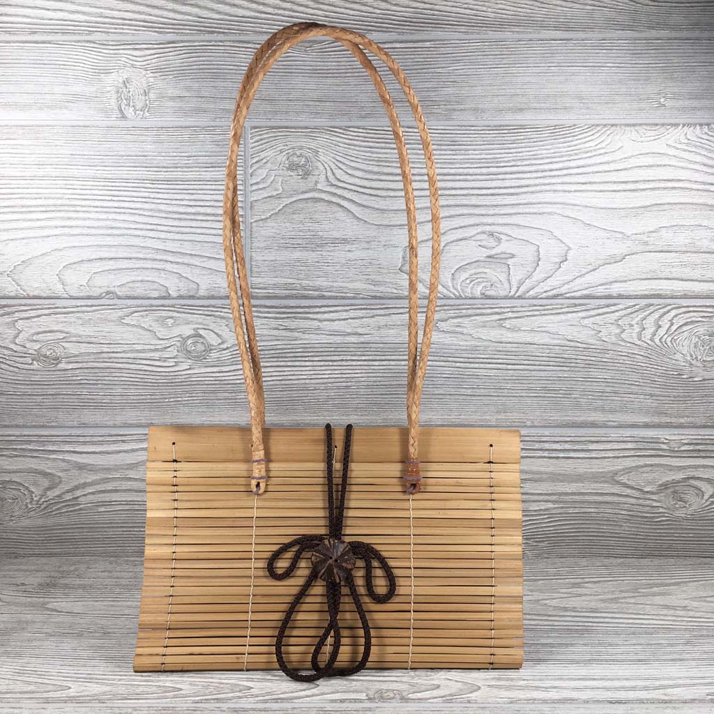 Natural Eco-Friendly Bamboo Handbag with Strap - Medium - Natural