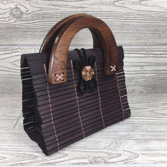 Natural Eco-Friendly Bamboo Bag - Small - Maroon