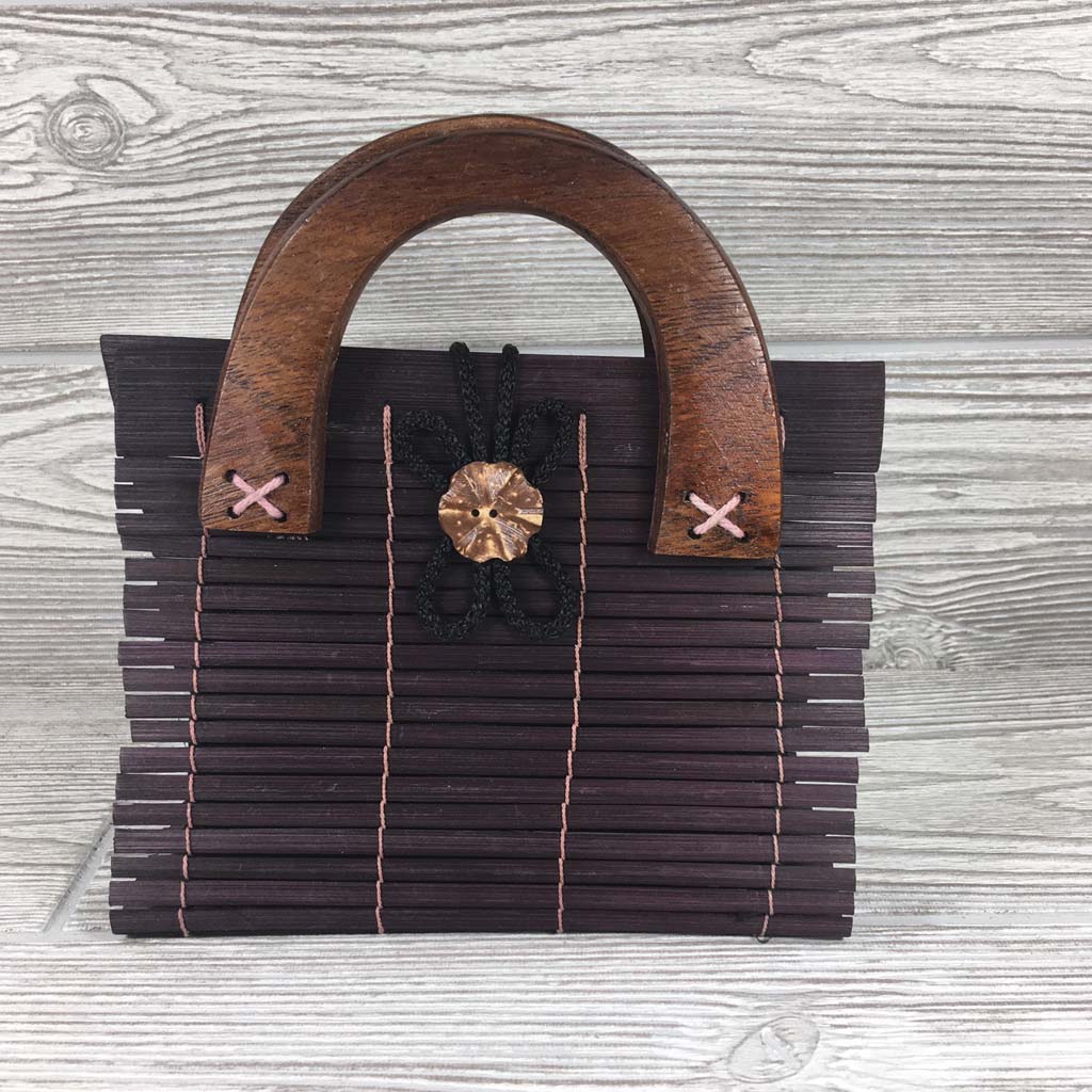 Natural Eco-Friendly Bamboo Bag - Small - Maroon