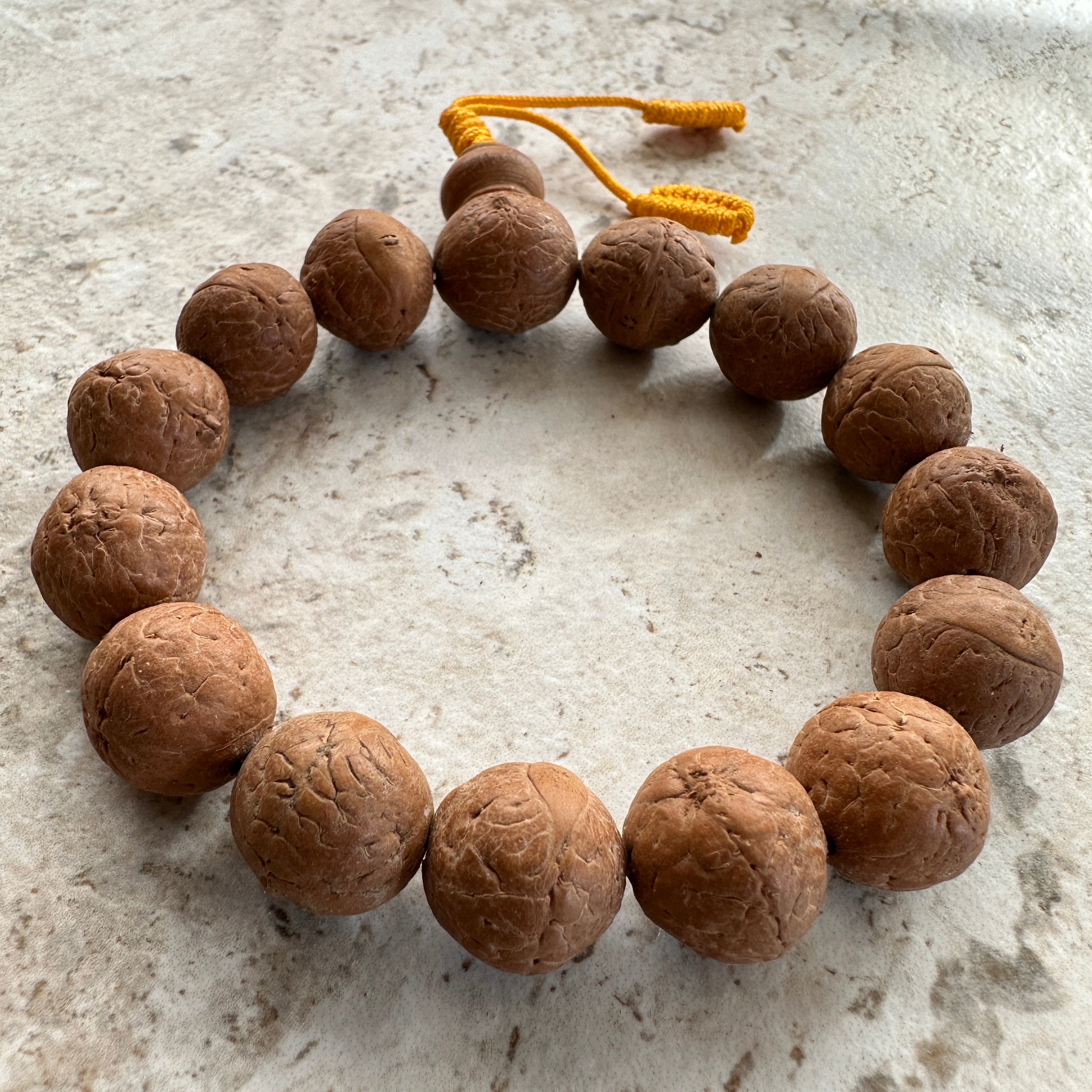 Bodhi Seed Meditation Bead Bracelet - Yellow String