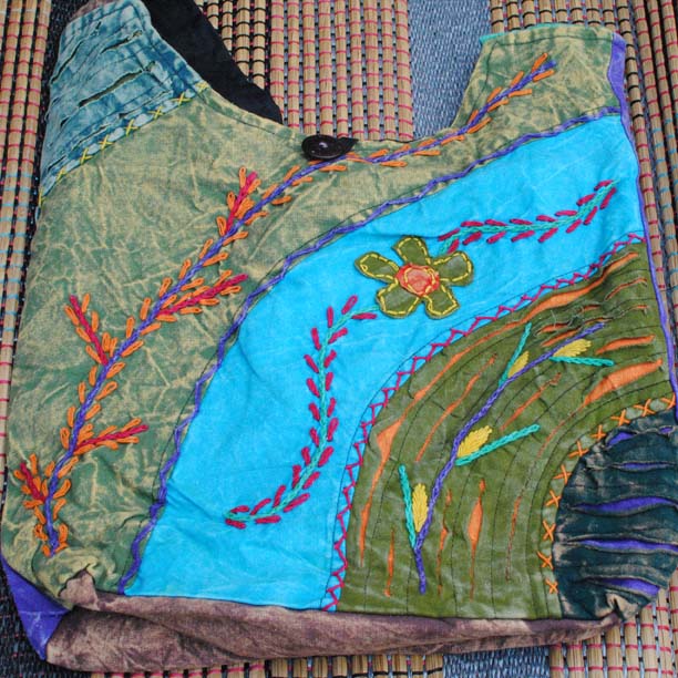 Handmade Hobo Boho Cotton Crossbody Bag - 109