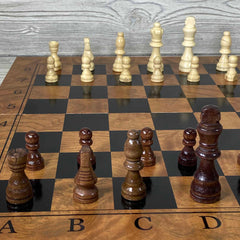 Wooden Chess Set / 3-in-1 Game Set - Small