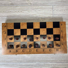 Wooden Chess Set / 3-in-1 Game Set - Small