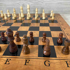 Wooden Chess Set / 3-in-1 Game Set - Small